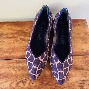 Rothy’s - Purple Violet Giraffe Print Pointed Toe Flats - Retired Print